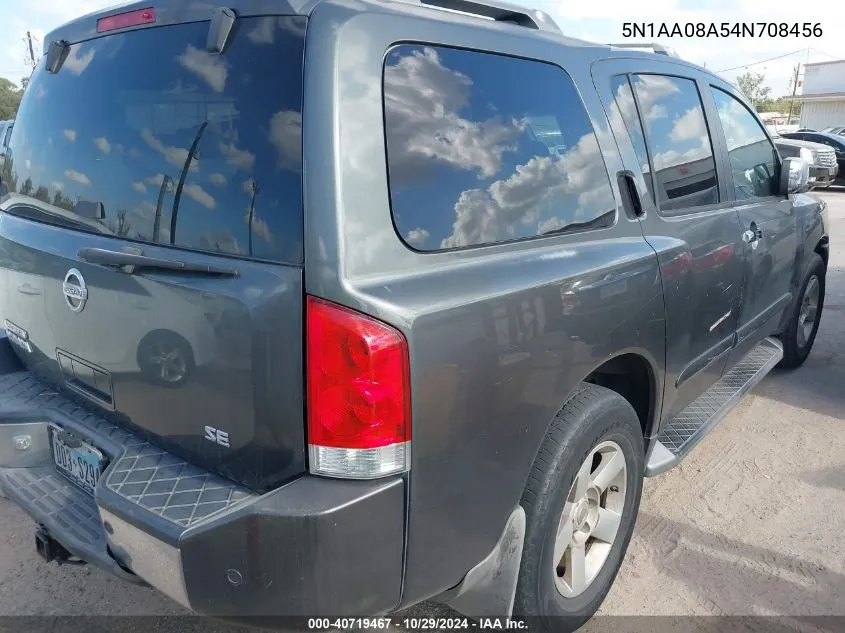 2004 Nissan Pathfinder Armada Se VIN: 5N1AA08A54N708456 Lot: 40719467