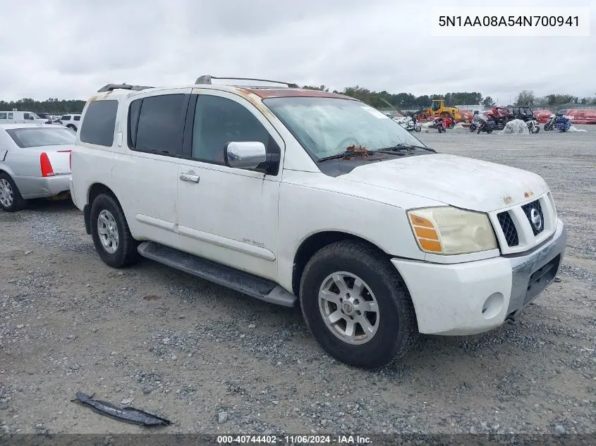 2004 Nissan Pathfinder Armada Se Off-Road VIN: 5N1AA08A54N700941 Lot: 40744402