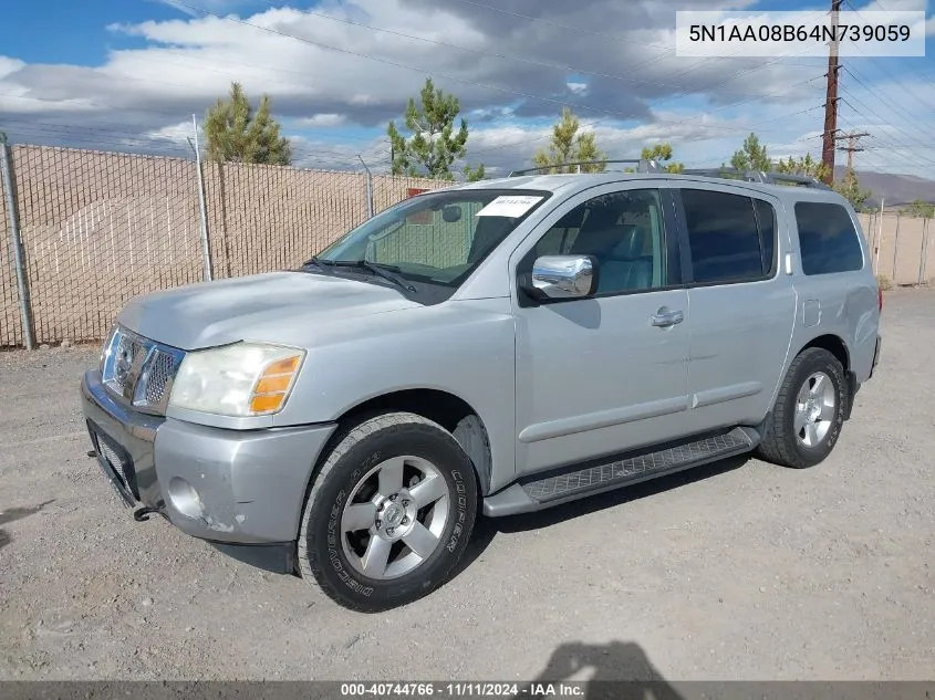 2004 Nissan Pathfinder Armada Le VIN: 5N1AA08B64N739059 Lot: 40744766