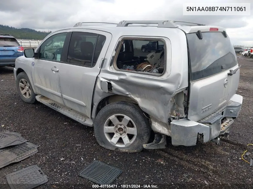 2004 Nissan Pathfinder Armada Le VIN: 5N1AA08B74N711061 Lot: 40755471