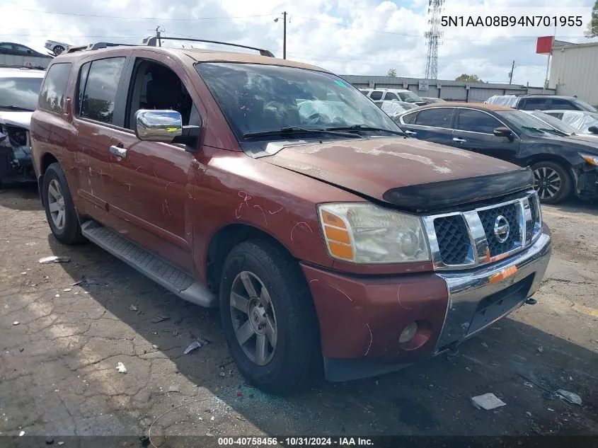 5N1AA08B94N701955 2004 Nissan Pathfinder Armada Le