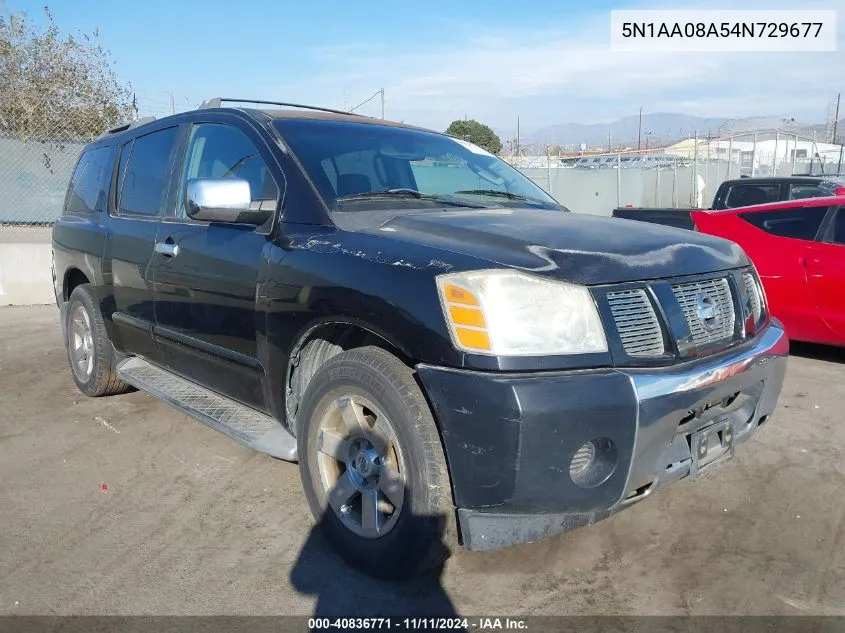 2004 Nissan Pathfinder Armada Se VIN: 5N1AA08A54N729677 Lot: 40836771