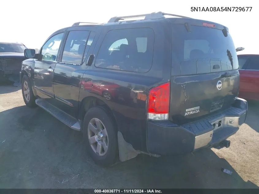 2004 Nissan Pathfinder Armada Se VIN: 5N1AA08A54N729677 Lot: 40836771