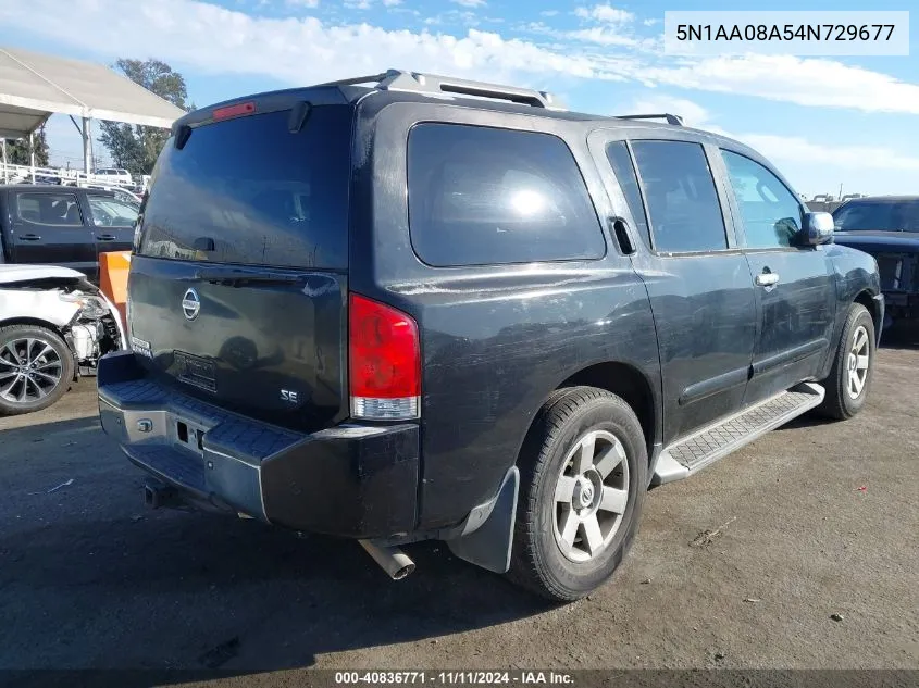 2004 Nissan Pathfinder Armada Se VIN: 5N1AA08A54N729677 Lot: 40836771