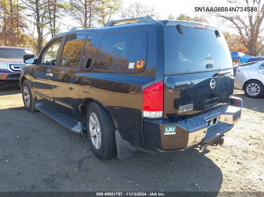 2004 Nissan Pathfinder Armada Le VIN: 5N1AA08B84N734588 Lot: 40851797