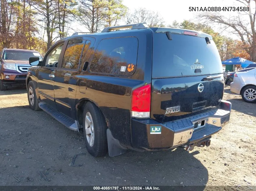 2004 Nissan Pathfinder Armada Le VIN: 5N1AA08B84N734588 Lot: 40851797