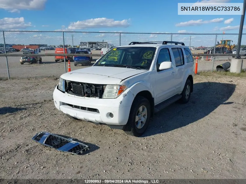 2005 Nissan Pathfinder Le/Se/Xe VIN: 5N1AR18W95C733786 Lot: 12090893