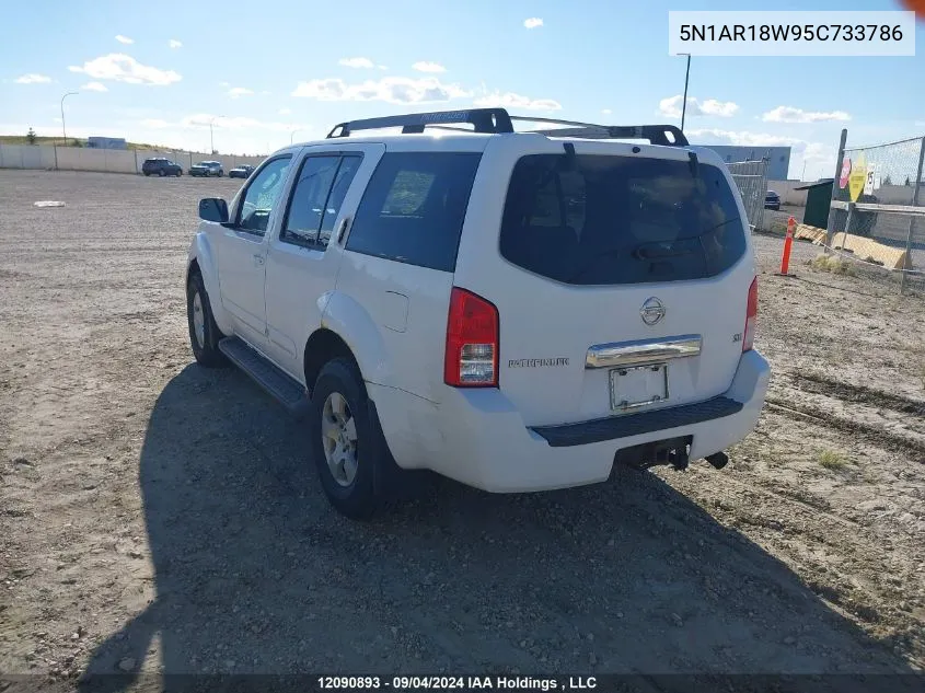 2005 Nissan Pathfinder Le/Se/Xe VIN: 5N1AR18W95C733786 Lot: 12090893