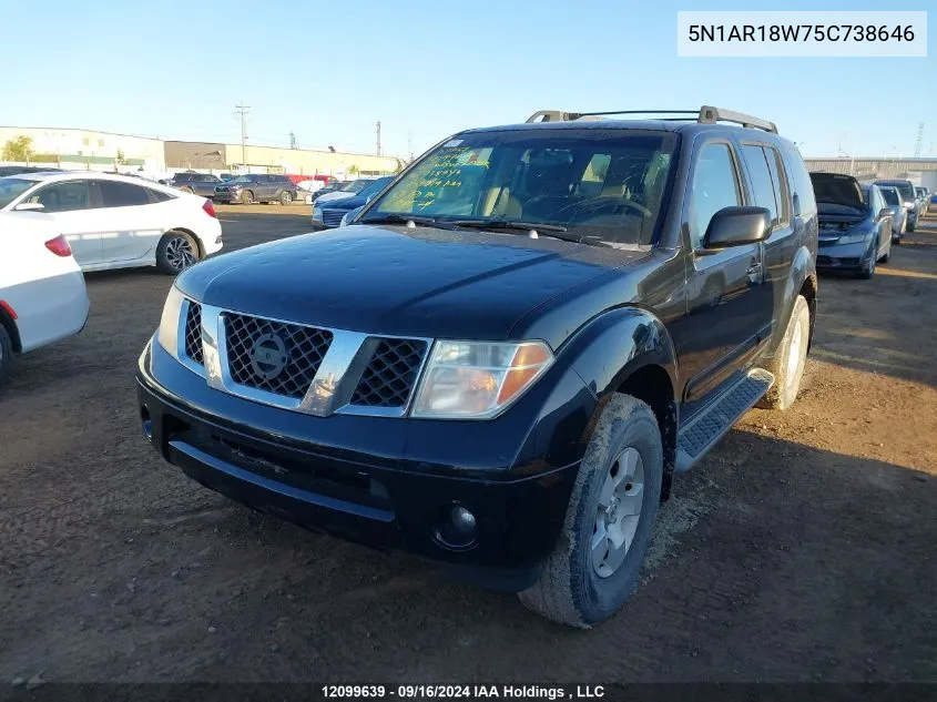 5N1AR18W75C738646 2005 Nissan Pathfinder Le/Se/Xe