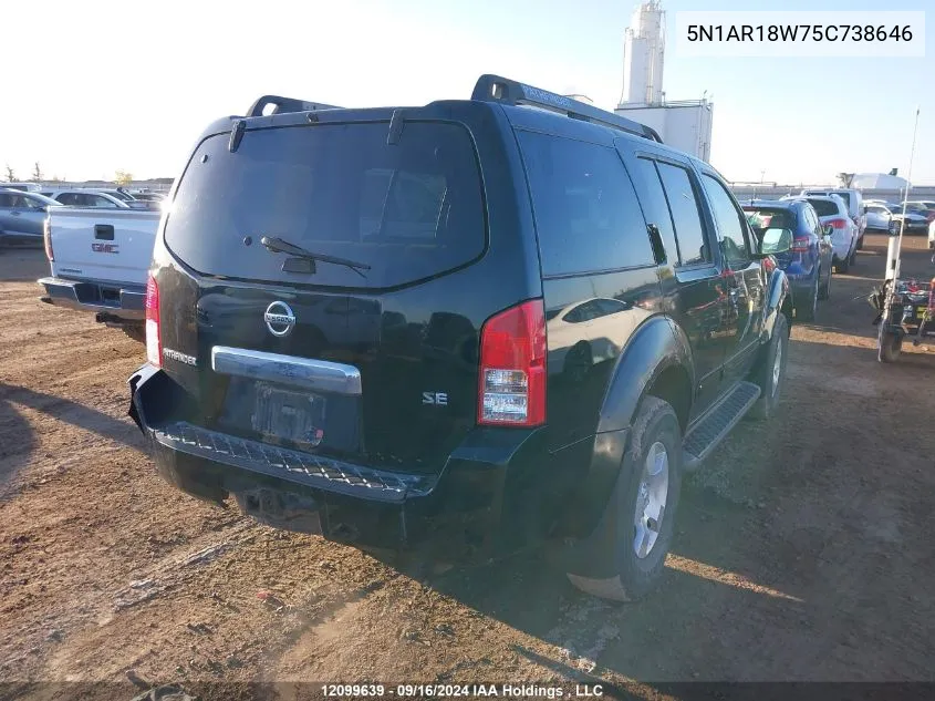 5N1AR18W75C738646 2005 Nissan Pathfinder Le/Se/Xe