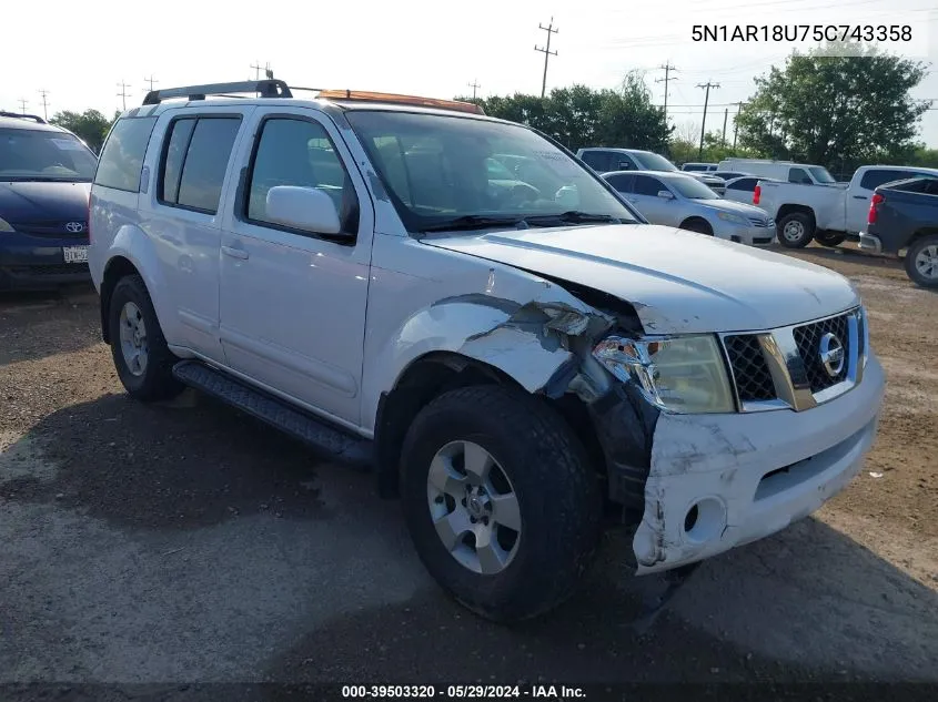 5N1AR18U75C743358 2005 Nissan Pathfinder Se