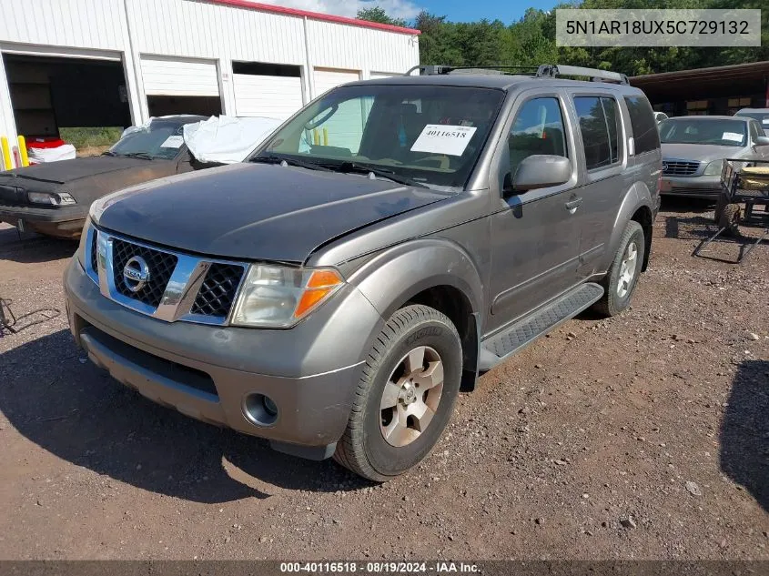 2005 Nissan Pathfinder Se VIN: 5N1AR18UX5C729132 Lot: 40116518