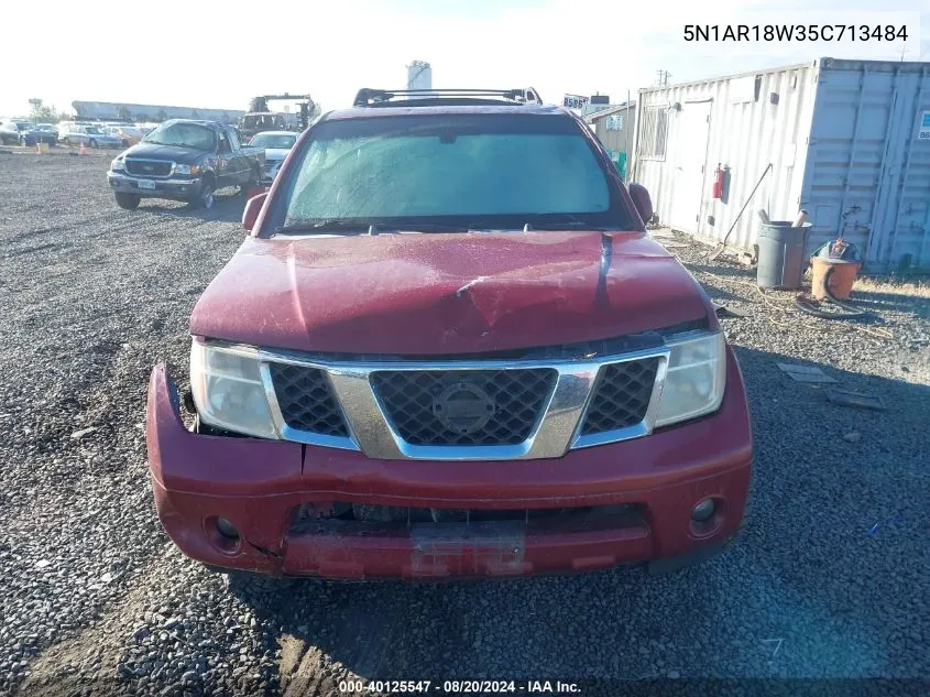 2005 Nissan Pathfinder Le/Se/Xe VIN: 5N1AR18W35C713484 Lot: 40125547