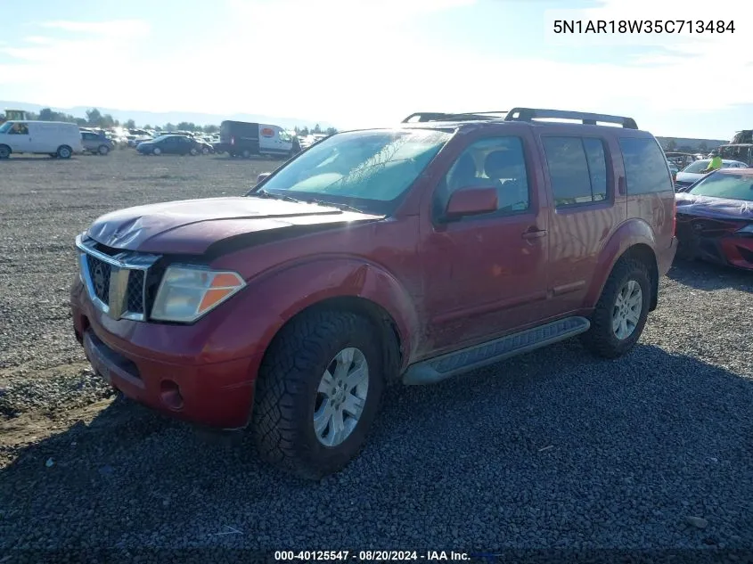 2005 Nissan Pathfinder Le/Se/Xe VIN: 5N1AR18W35C713484 Lot: 40125547