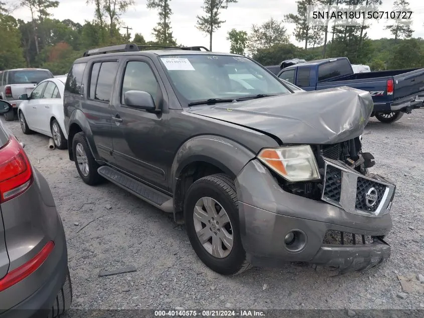 2005 Nissan Pathfinder Le/Se/Xe VIN: 5N1AR18U15C710727 Lot: 40140575