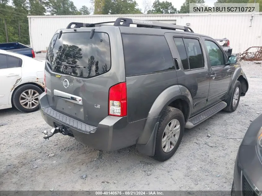 2005 Nissan Pathfinder Le/Se/Xe VIN: 5N1AR18U15C710727 Lot: 40140575