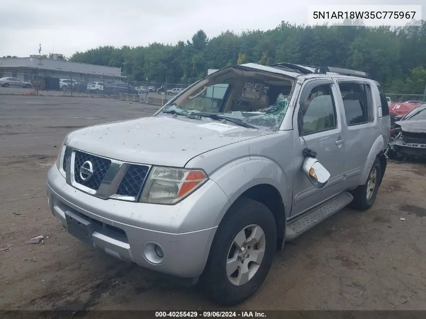 2005 Nissan Pathfinder Se VIN: 5N1AR18W35C775967 Lot: 40255429