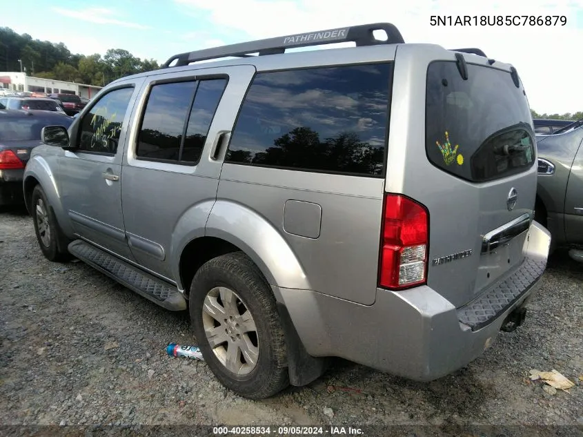 2005 Nissan Pathfinder Le VIN: 5N1AR18U85C786879 Lot: 40258534