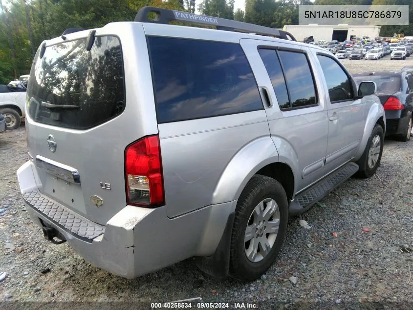 2005 Nissan Pathfinder Le VIN: 5N1AR18U85C786879 Lot: 40258534