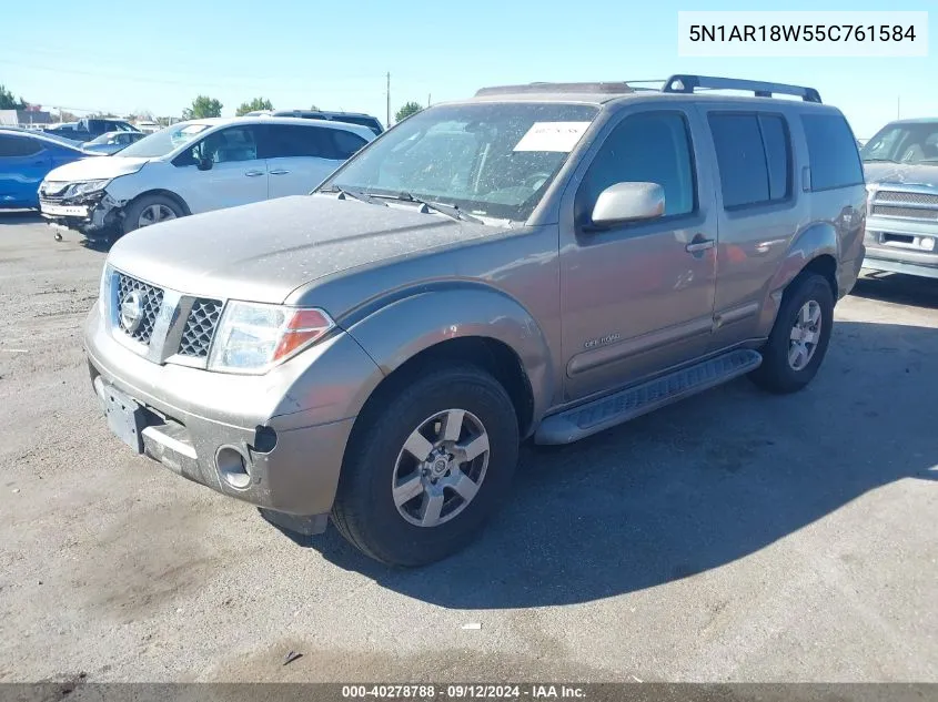 2005 Nissan Pathfinder Le/Se/Xe VIN: 5N1AR18W55C761584 Lot: 40278788