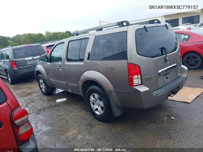 2005 Nissan Pathfinder Xe VIN: 5N1AR18WX5C779157 Lot: 40363768