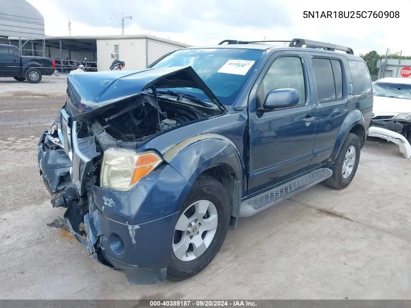 5N1AR18U25C760908 2005 Nissan Pathfinder Se