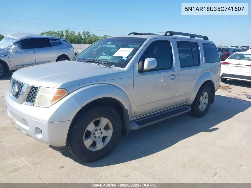 2005 Nissan Pathfinder Le/Se/Xe VIN: 5N1AR18U35C741607 Lot: 40430768