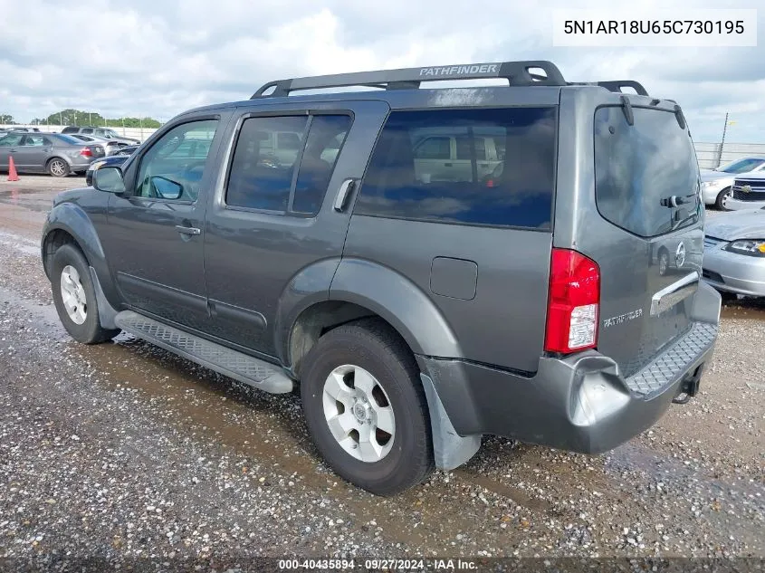 2005 Nissan Pathfinder Se VIN: 5N1AR18U65C730195 Lot: 40435894