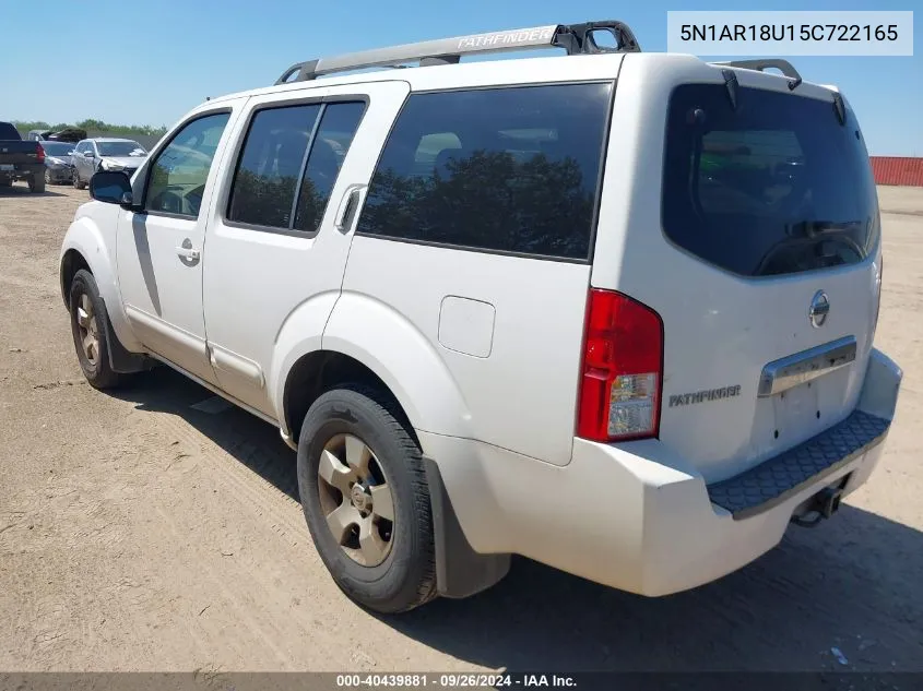 2005 Nissan Pathfinder Le/Se/Xe VIN: 5N1AR18U15C722165 Lot: 40439881