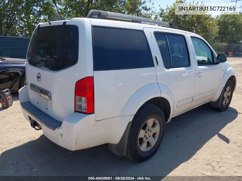 2005 Nissan Pathfinder Le/Se/Xe VIN: 5N1AR18U15C722165 Lot: 40439881