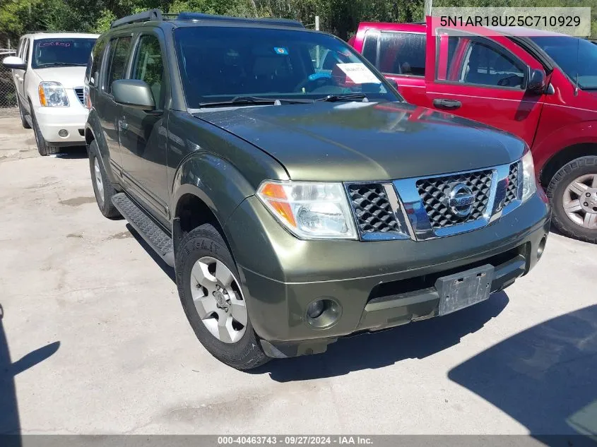 2005 Nissan Pathfinder Se VIN: 5N1AR18U25C710929 Lot: 40463743