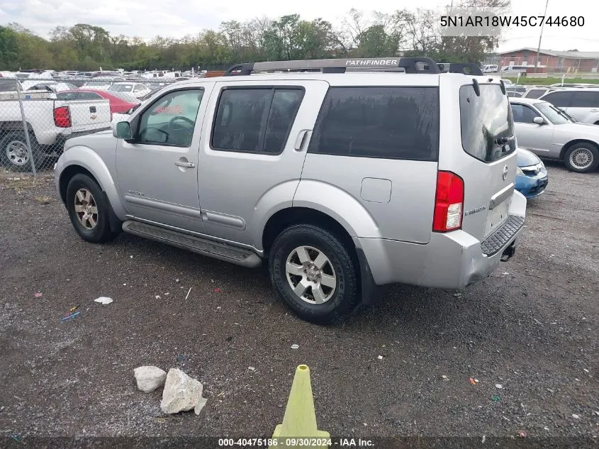 2005 Nissan Pathfinder Se Off-Road VIN: 5N1AR18W45C744680 Lot: 40475186