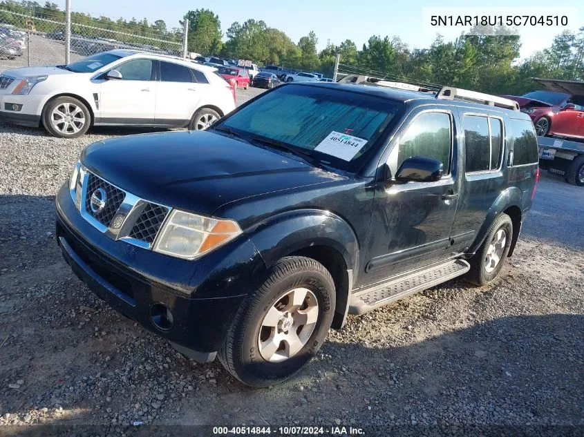 2005 Nissan Pathfinder Se VIN: 5N1AR18U15C704510 Lot: 40514844