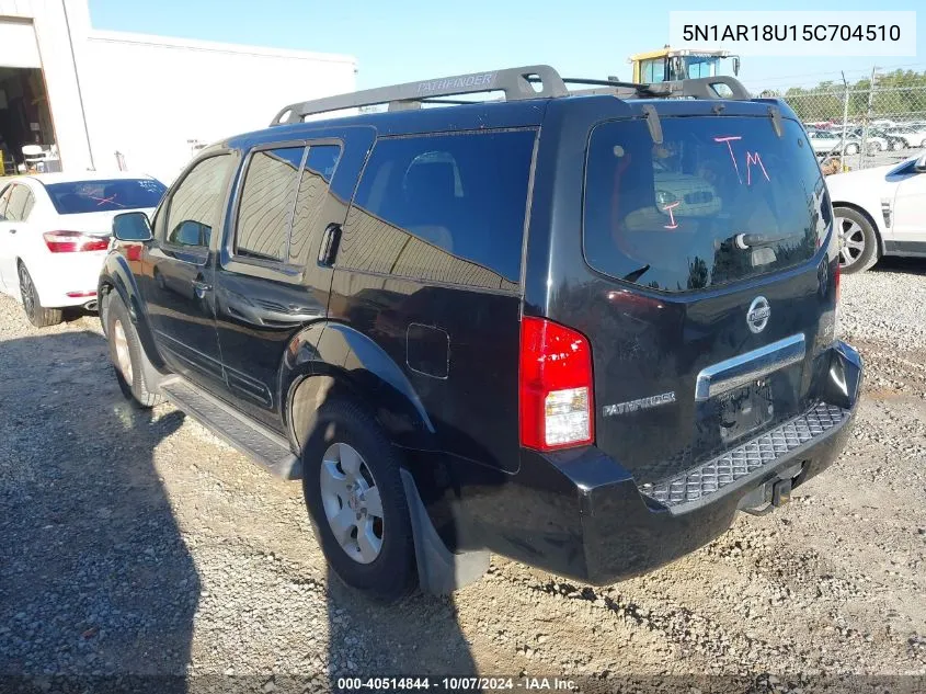 2005 Nissan Pathfinder Se VIN: 5N1AR18U15C704510 Lot: 40514844