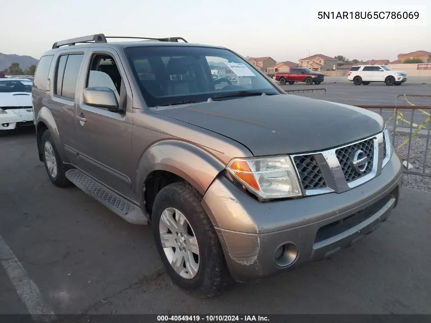 2005 Nissan Pathfinder Le VIN: 5N1AR18U65C786069 Lot: 40549419