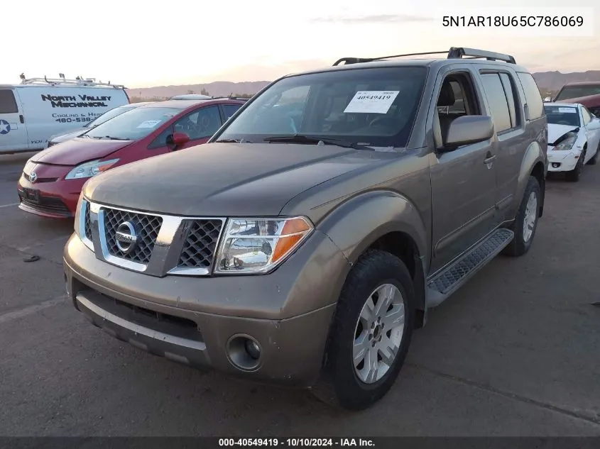 2005 Nissan Pathfinder Le VIN: 5N1AR18U65C786069 Lot: 40549419