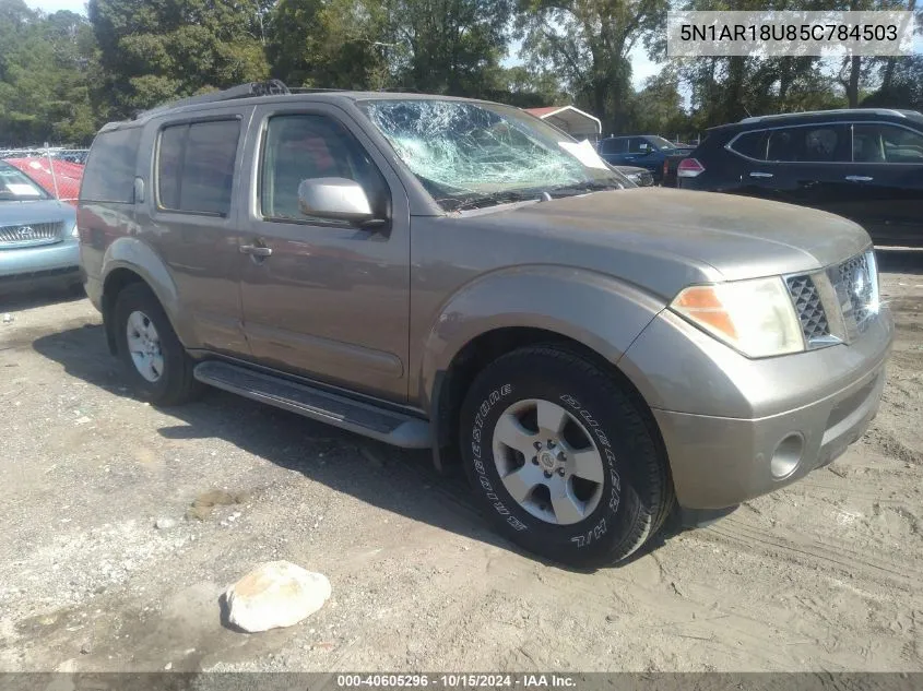 2005 Nissan Pathfinder Se VIN: 5N1AR18U85C784503 Lot: 40605296