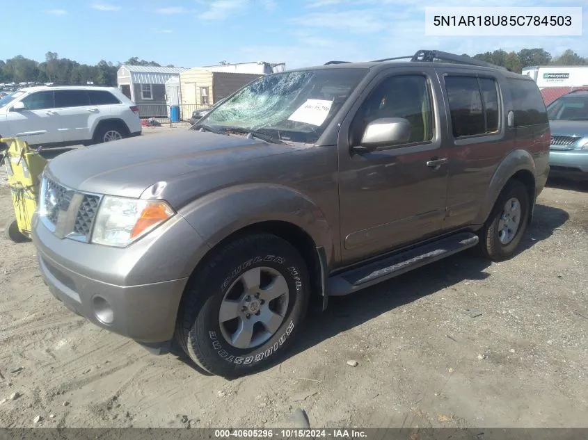 2005 Nissan Pathfinder Se VIN: 5N1AR18U85C784503 Lot: 40605296