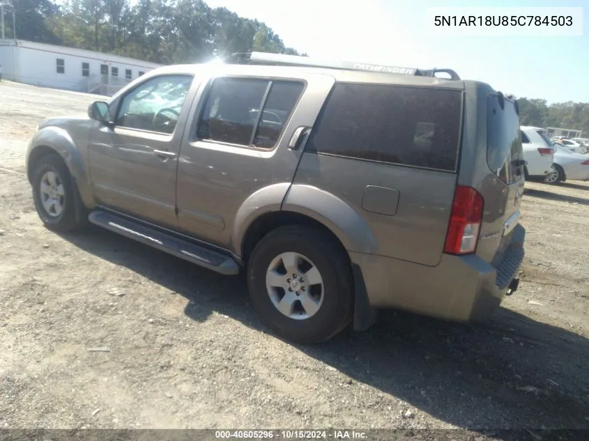 2005 Nissan Pathfinder Se VIN: 5N1AR18U85C784503 Lot: 40605296