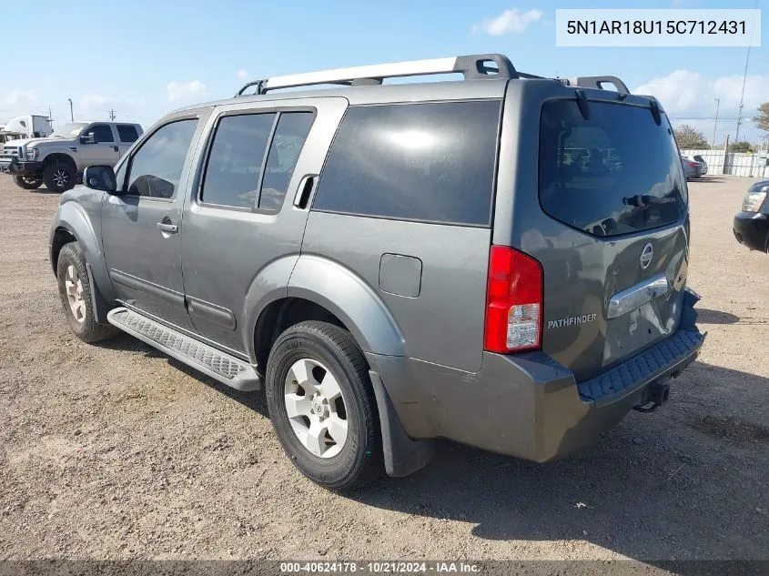 2005 Nissan Pathfinder Se VIN: 5N1AR18U15C712431 Lot: 40624178