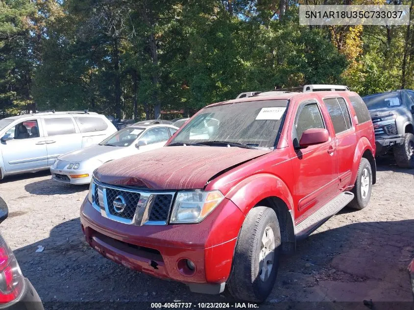 2005 Nissan Pathfinder Se VIN: 5N1AR18U35C733037 Lot: 40657737