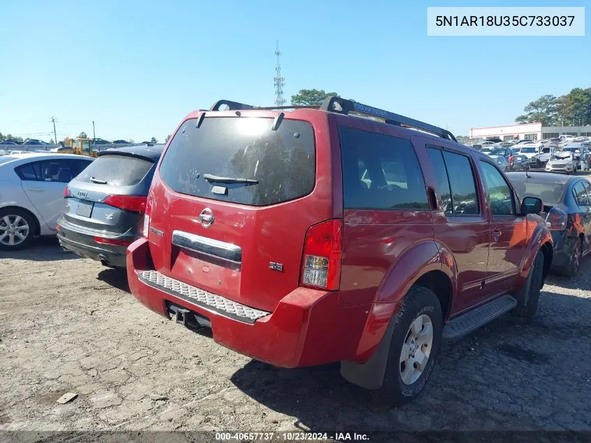 2005 Nissan Pathfinder Se VIN: 5N1AR18U35C733037 Lot: 40657737