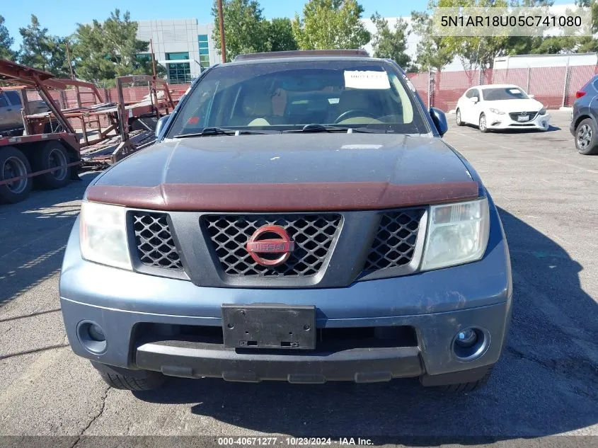 2005 Nissan Pathfinder Le VIN: 5N1AR18U05C741080 Lot: 40671277