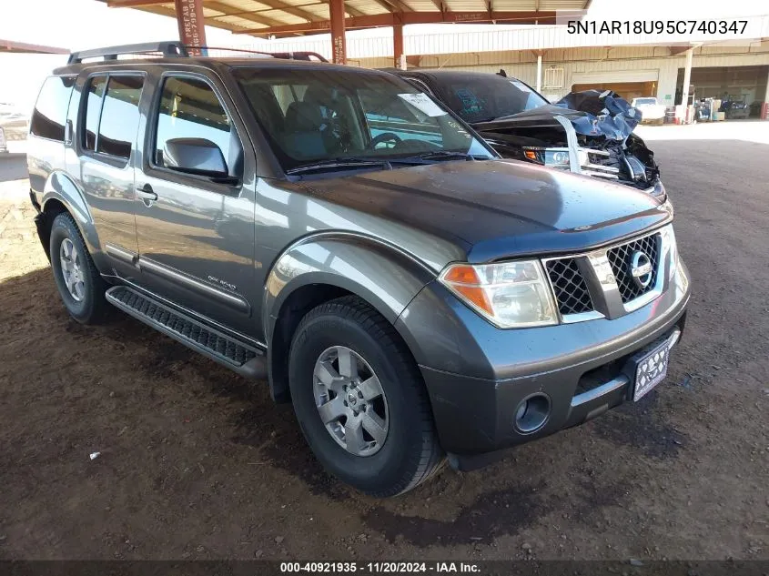 2005 Nissan Pathfinder Se Off-Road VIN: 5N1AR18U95C740347 Lot: 40921935