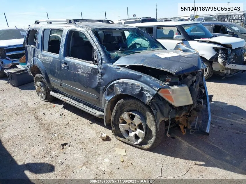 2006 Nissan Pathfinder Se VIN: 5N1AR18W96C655043 Lot: 37875375