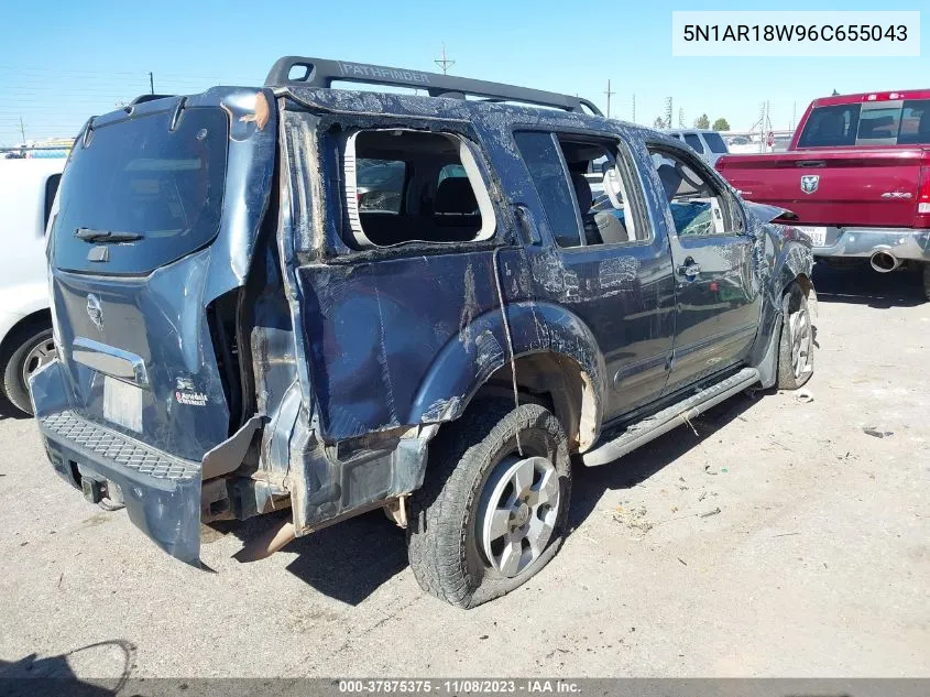 2006 Nissan Pathfinder Se VIN: 5N1AR18W96C655043 Lot: 37875375