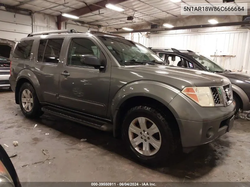 2006 Nissan Pathfinder Le VIN: 5N1AR18W86C666664 Lot: 39550911