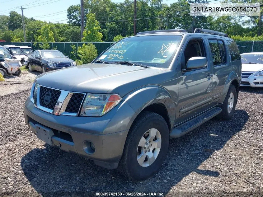 2006 Nissan Pathfinder Se VIN: 5N1AR18W56C654570 Lot: 39742159