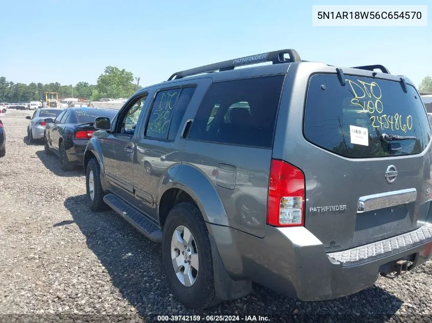 2006 Nissan Pathfinder Se VIN: 5N1AR18W56C654570 Lot: 39742159