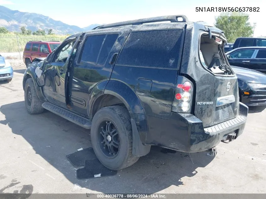 2006 Nissan Pathfinder Se VIN: 5N1AR18W56C637882 Lot: 40036778